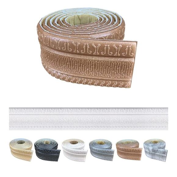 Crown Molding Peel and Stick 3D Wall Edging Foam Baseboard Self Adhesive (Brown) - Picture 2 of 3